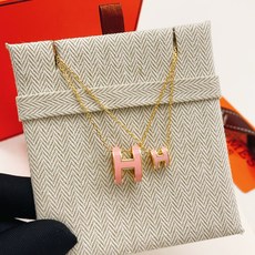 HX155银色HO156金色【He@mes爱马仕最新款🆕🆕三色大号粉H字母项链】一致官网黄铜材质,非常的 HX155银色HO156金色【He@mes爱马仕最新款🆕🆕三色大号粉H字母项链】一致官网黄铜材质,非常的