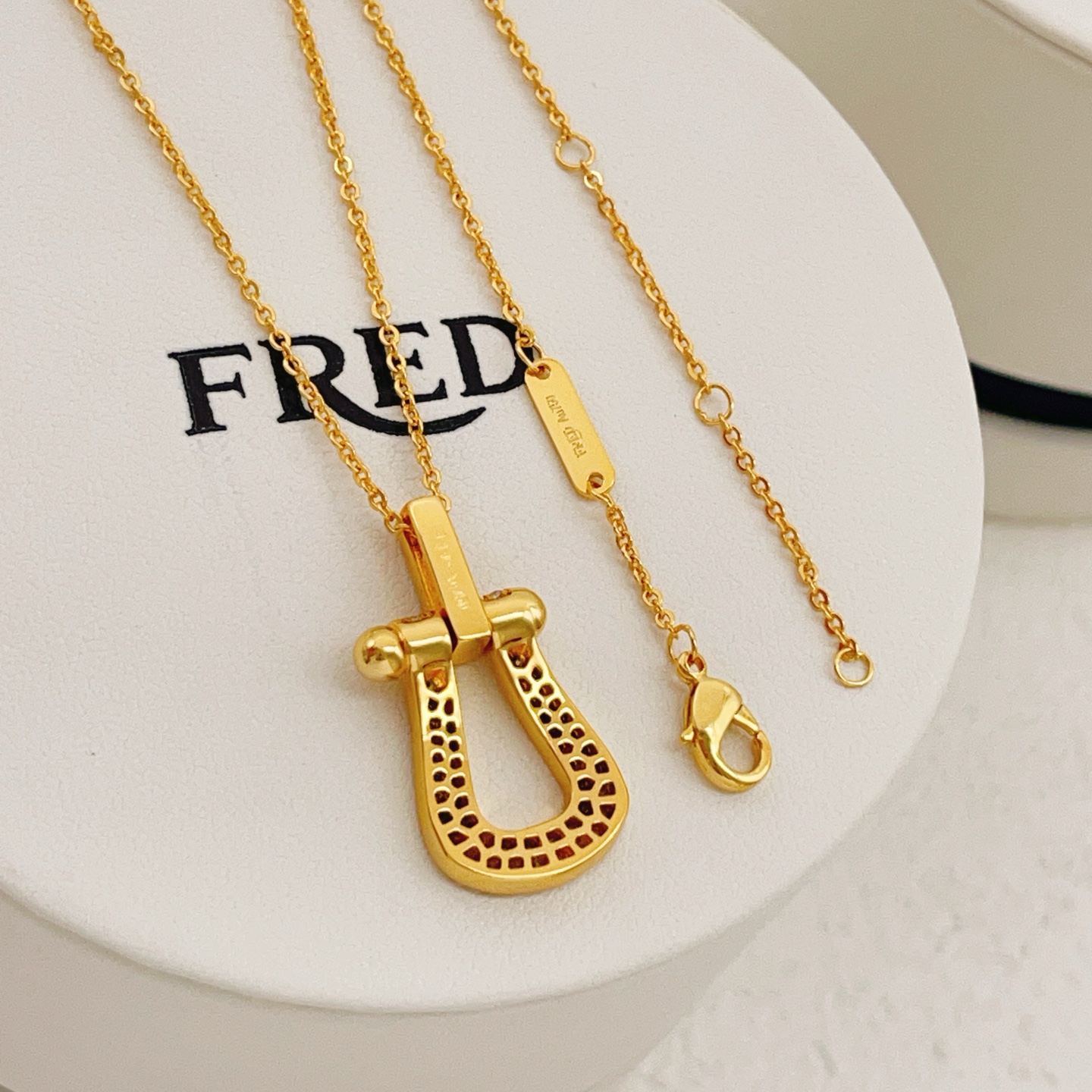 【FRDE费雷德最新款🆕🆕金色马蹄扣项链】一致官网黄铜材质，非常的上镜‼️设计很特别值得入手。高级手工坊
