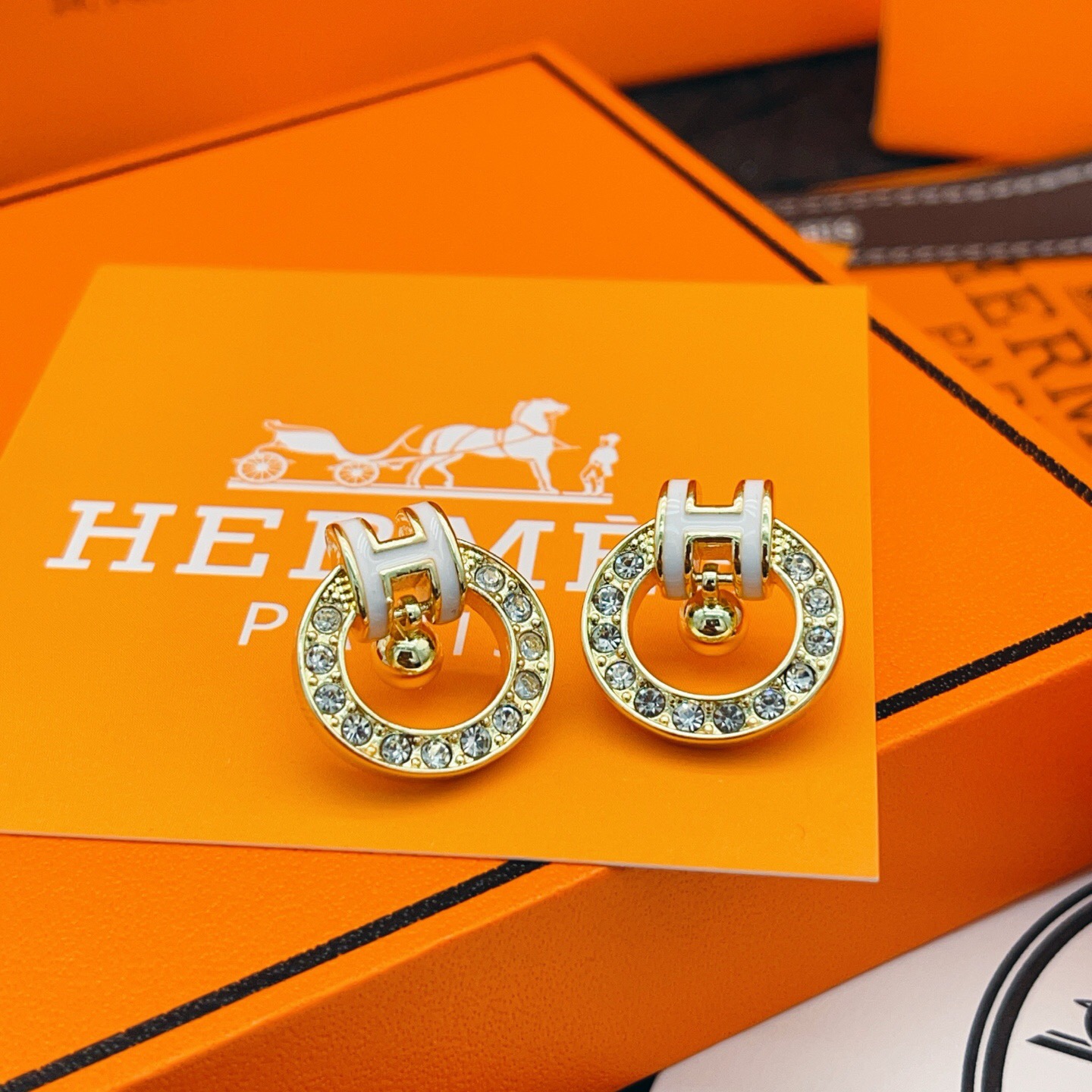 爱马仕 Hermès 传世高定珠宝耳环项链戒指首饰 #3DBFE228 6