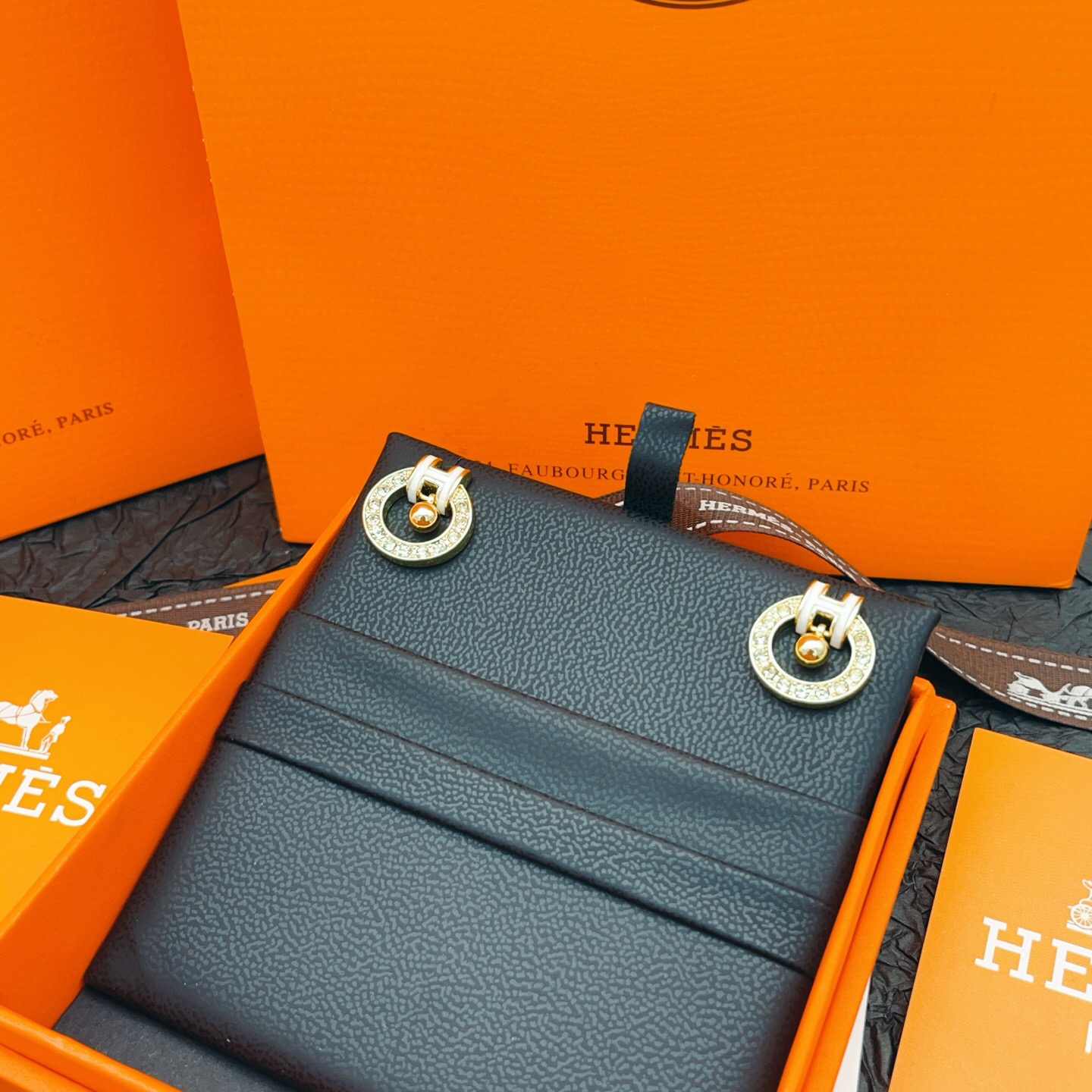 爱马仕 Hermès 传世高定珠宝耳环项链戒指首饰 #3DBFE228 5