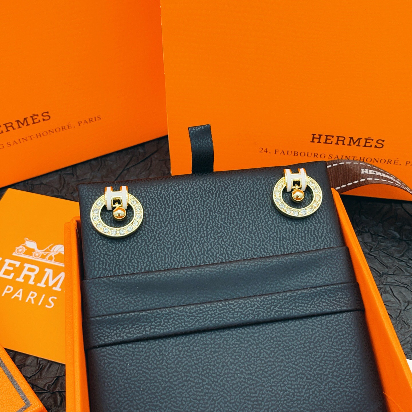 爱马仕 Hermès 传世高定珠宝耳环项链戒指首饰 #3DBFE228 4