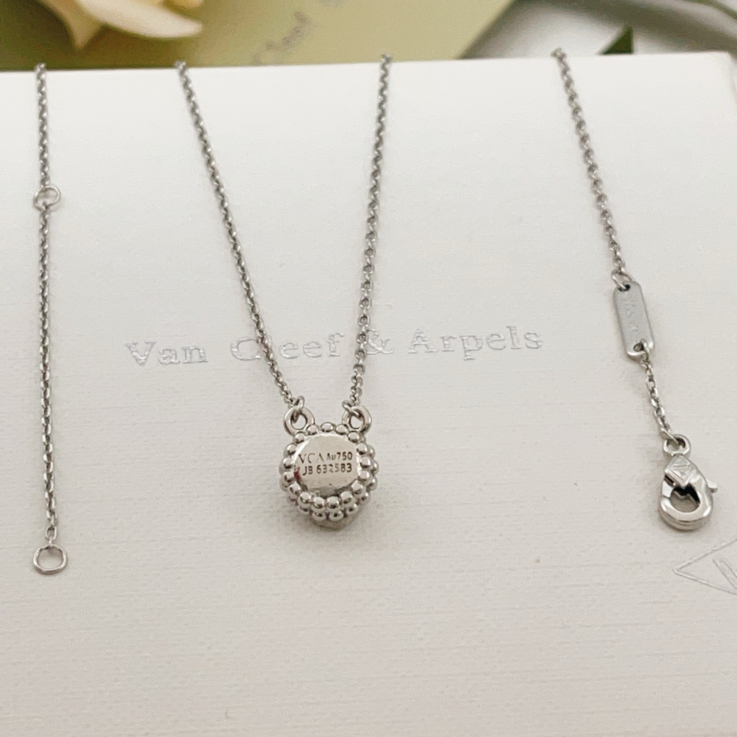 Van Cleef Arpels Perlee necklace White gold with pave diamonds 42cm
