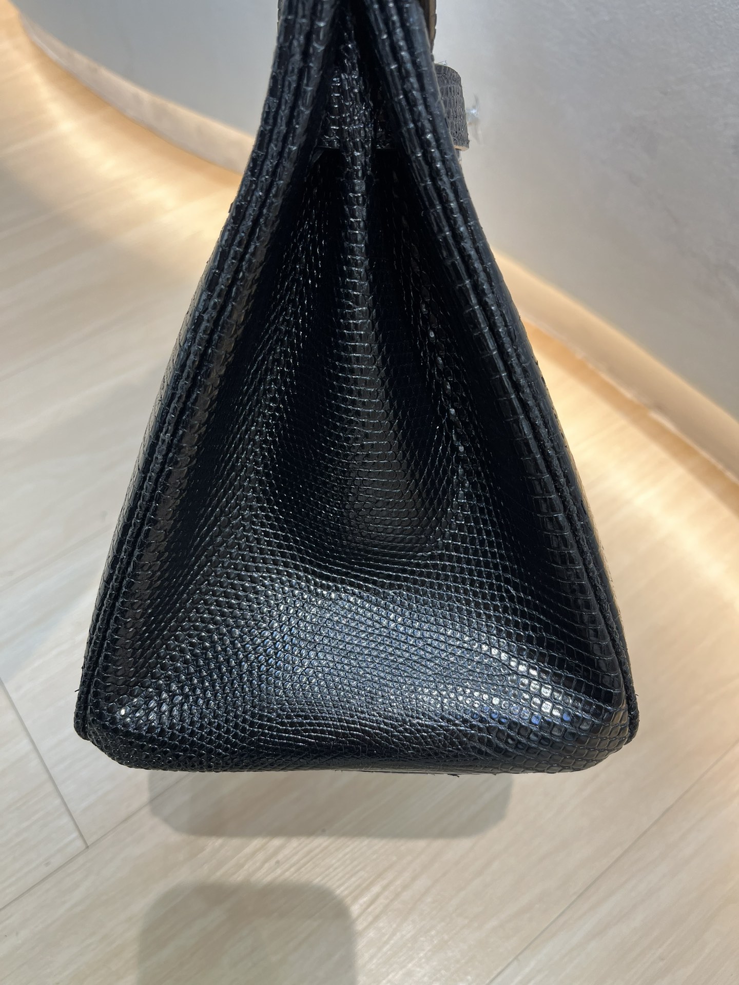 Luxury Hermes Birkin 30 Black Lizard Leather Silver Hardware Top Handle Bag 6 i1702616667 1813 2