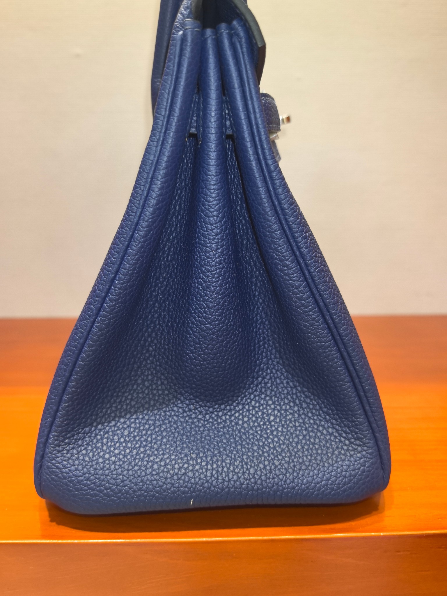 Hermes Birkin 25 Blue Togo Leather Handbag with Silver Hardware 6 a1727777264476 7436