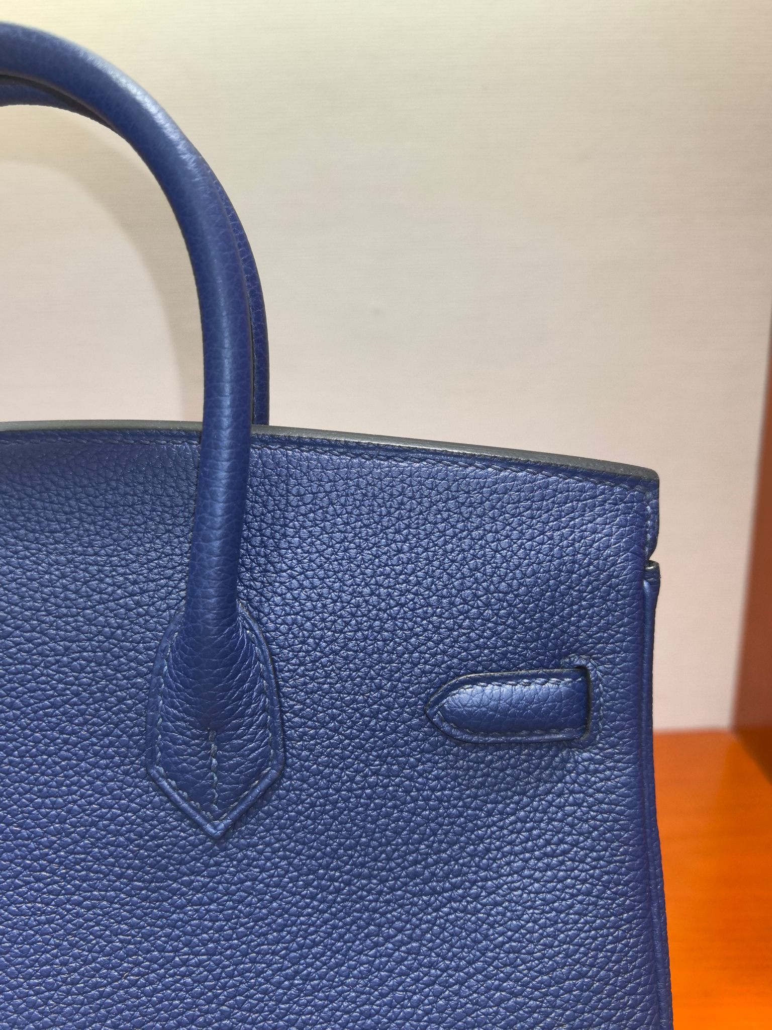 Hermes Birkin 25 Blue Togo Leather Handbag with Silver Hardware 5 a1727777264660 4268