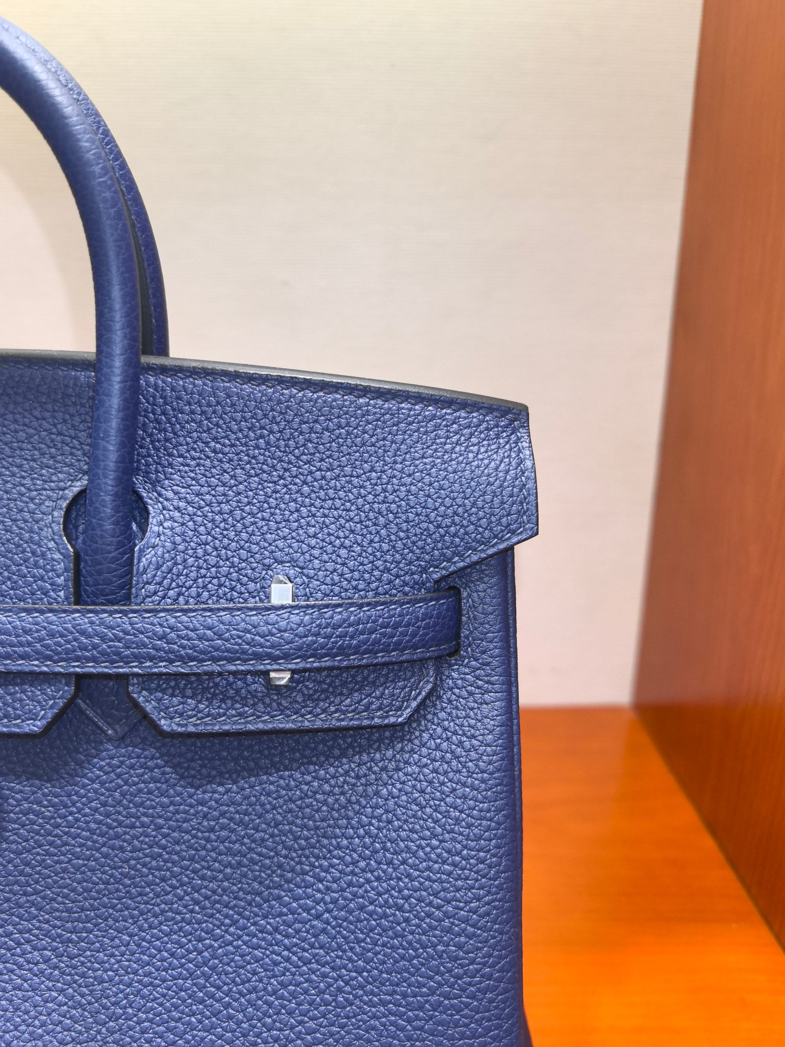 Hermes Birkin 25 Blue Togo Leather Handbag with Silver Hardware 4 a1727777264864 5851