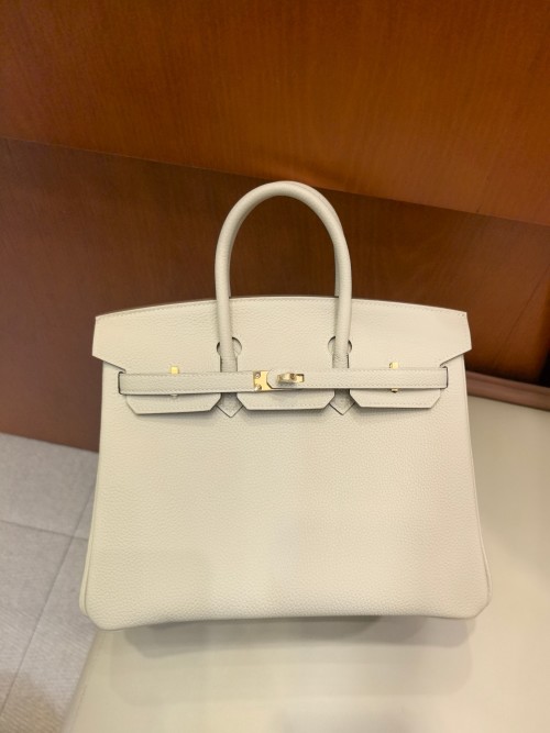 Authentic Hermes Birkin 25cm Togo Leather Handbag - Milkshake White 1 Authentic Hermes Birkin 25cm Togo Leather Handbag - Milkshake White