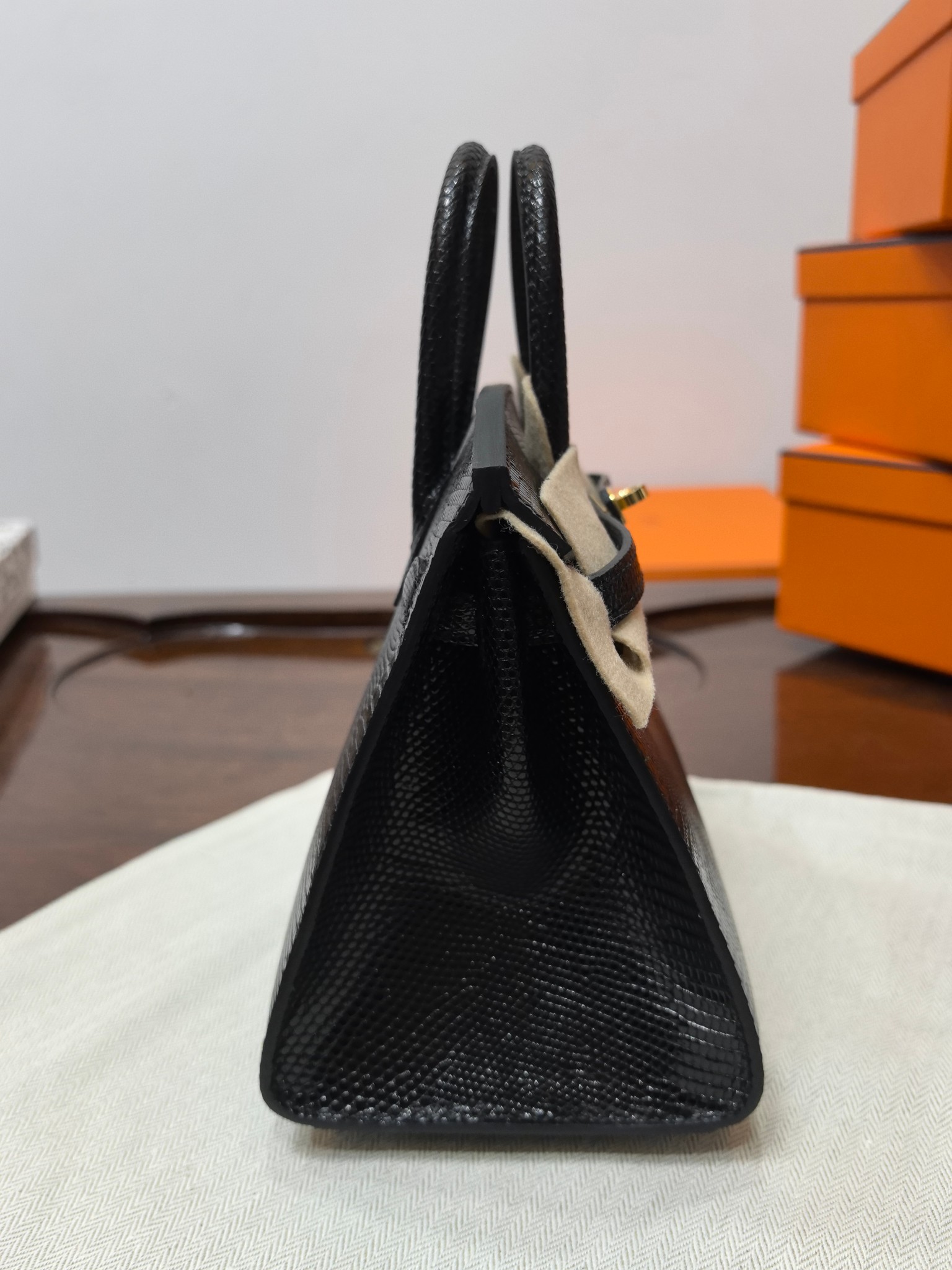 Hermes Black Lizard Birkin 20cm Bag Gold Hardware Top Handle Handbag 4 a1745555767813 3767