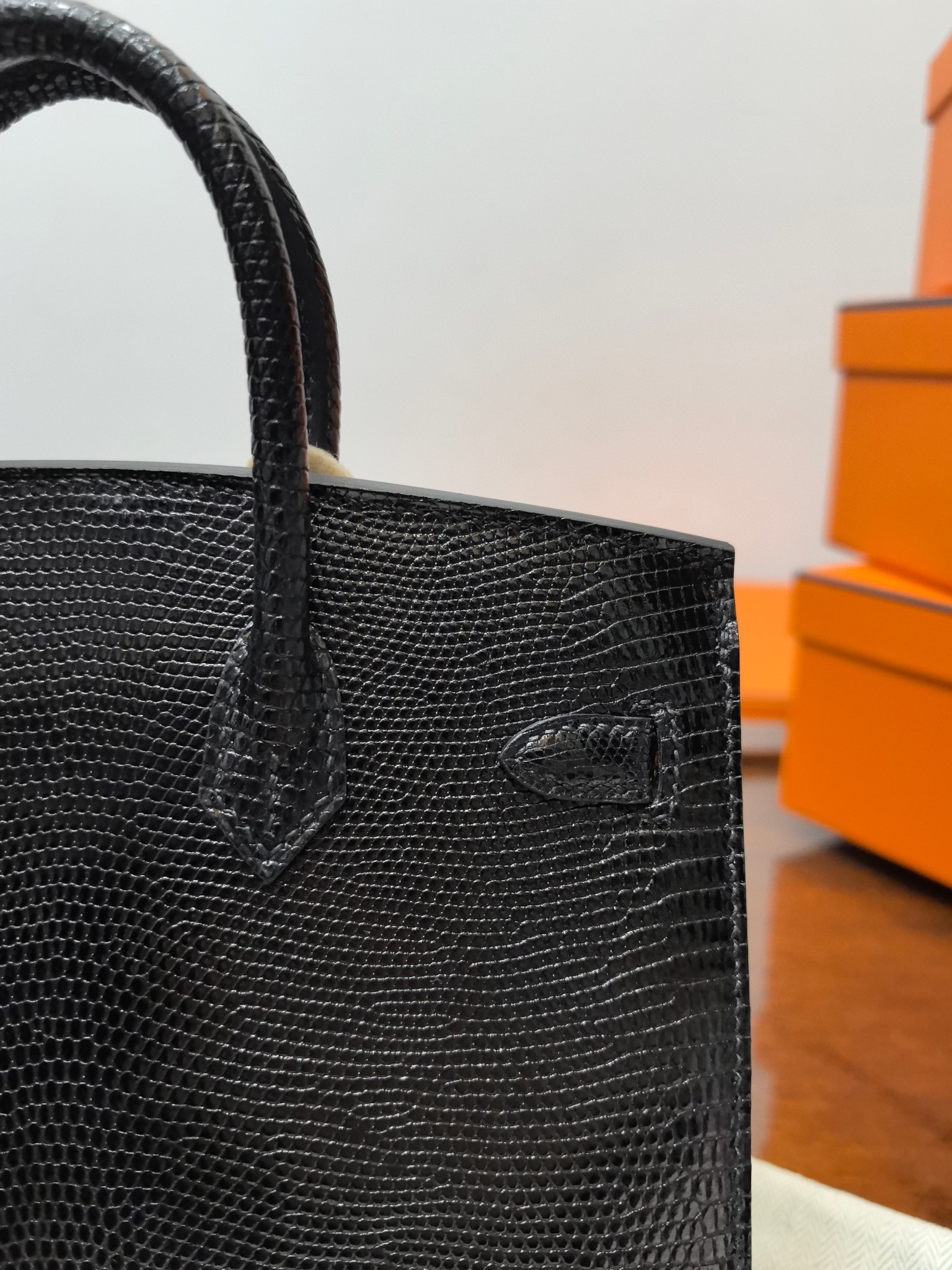 Hermes Black Lizard Birkin 20cm Bag Gold Hardware Top Handle Handbag 8 a1745555771120 2725