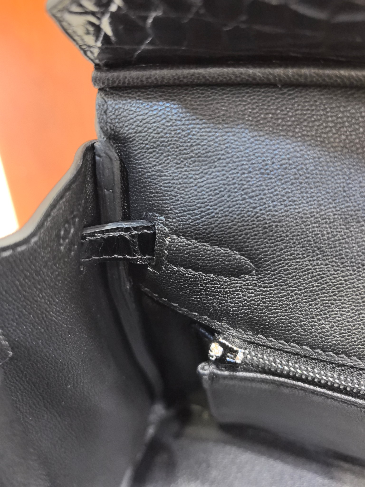 תיק יד שחורה Hermes Birkin 25 ס"מ עור נילוס ועור Togo שחור, סיכות כסף כסף 9 a1746865420819 1742