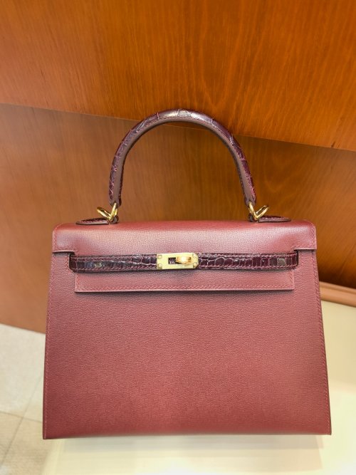 Hermes Kelly 25cm Touch Alligator Madame Handbag - Red with Gold Hardware 1 Hermes Kelly 25cm Touch Alligator Madame Handbag - Red with Gold Hardware