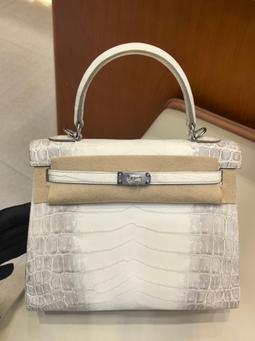 Hermès Kelly 25 Sellier Bag White Alligator Palladium Hardware 1 Hermès Kelly 25 Sellier Bag White Alligator Palladium Hardware