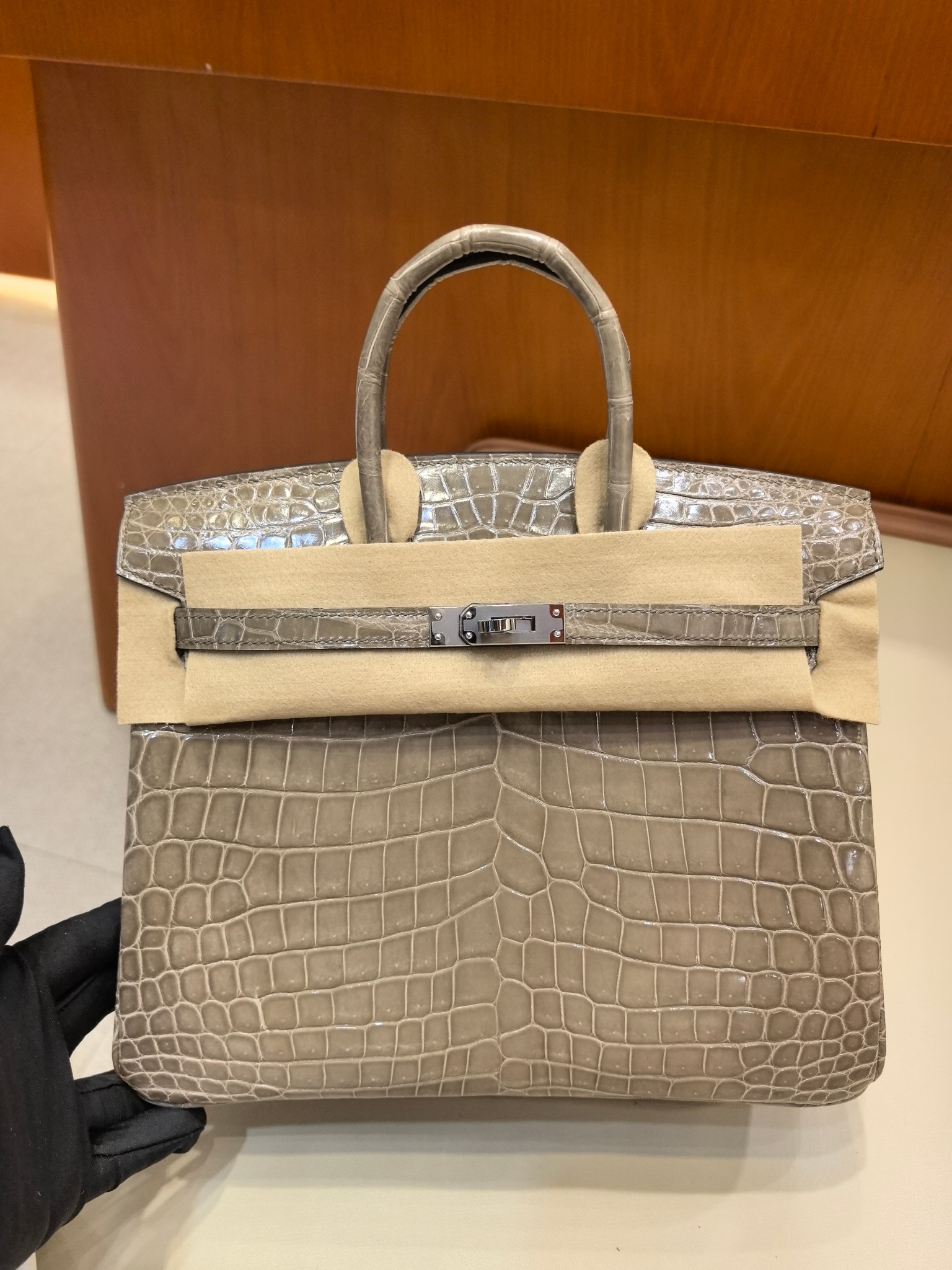 Hermès Birkin Handtas – Exotisch Leer, Tijdloze Elegantie, Grijs