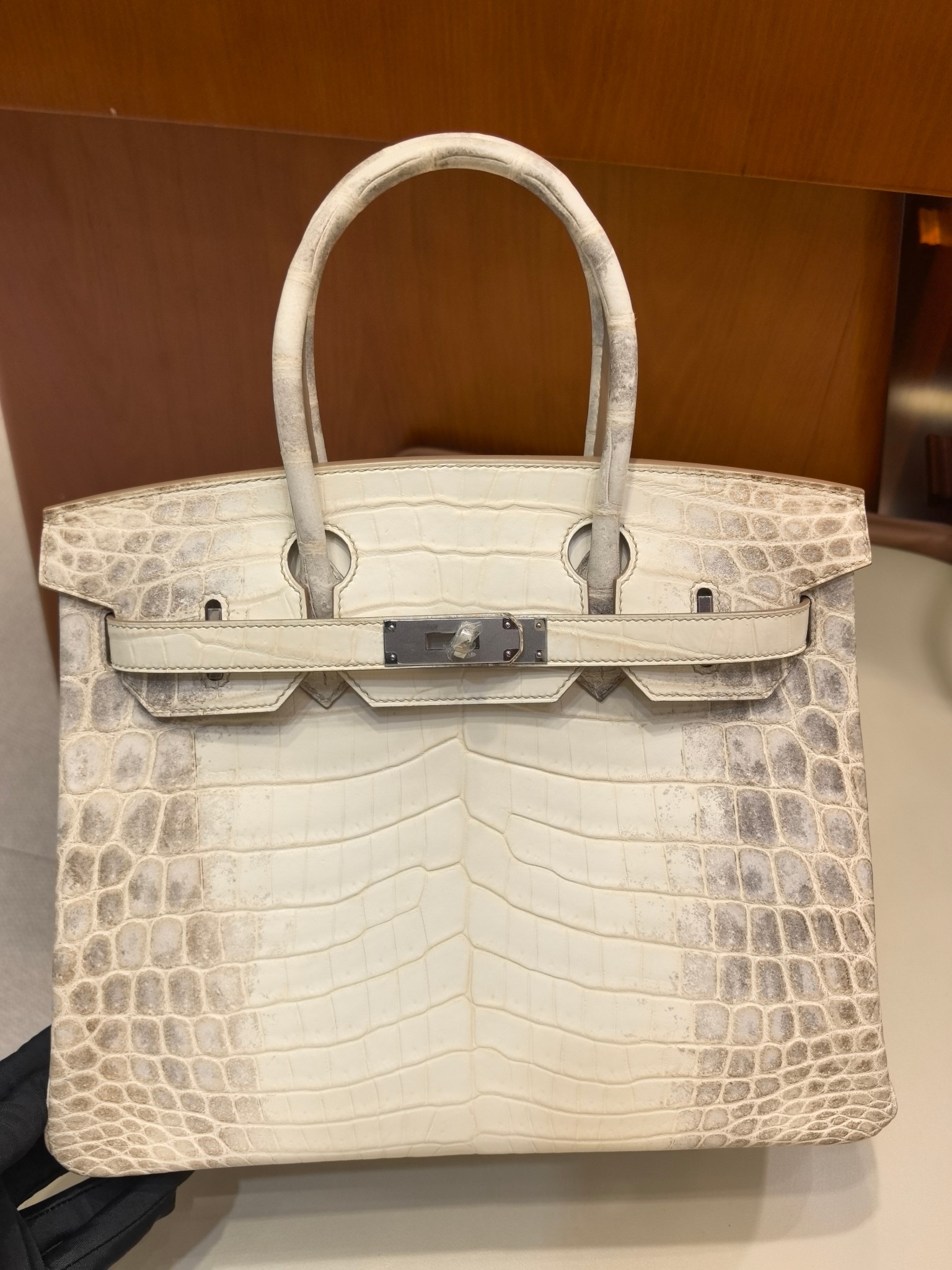 Magnifique Sac Birkin Hermès en Cuir d'Alligator Blanc, Élégance Intemporelle