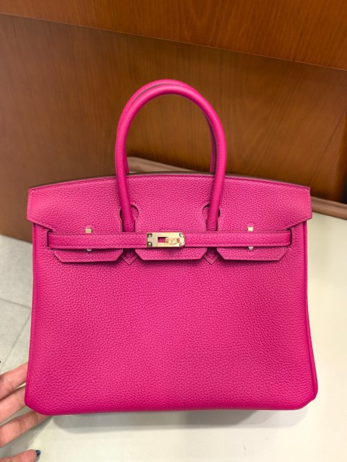 Elegant Leather Top Handle Bag, Stylish Handbag, Pink Birkin-Inspired Design 1 Elegant Leather Top Handle Bag, Stylish Handbag, Pink Birkin-Inspired Design