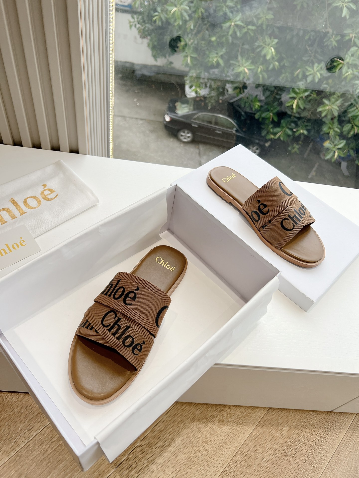 Letters crossed flat slippers Original private model high-density rubber foam s