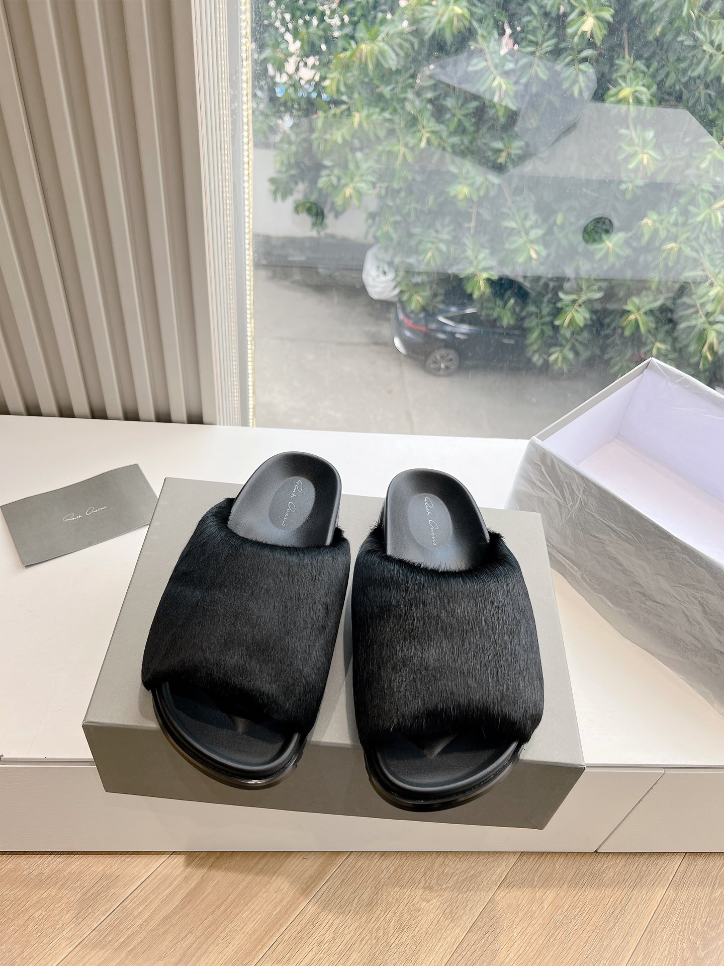 Rick Owens OWENS 瑞克 欧文斯24秋冬情侣系列EDFU全粒面小牛皮 凉鞋拖鞋休闲鞋细带