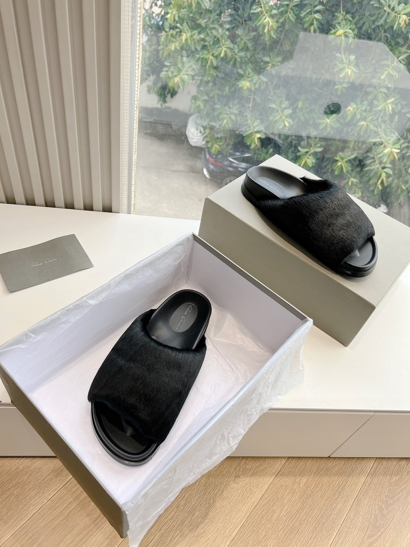 Rick Owens OWENS 瑞克 欧文斯24秋冬情侣系列EDFU全粒面小牛皮 凉鞋拖鞋休闲鞋细带