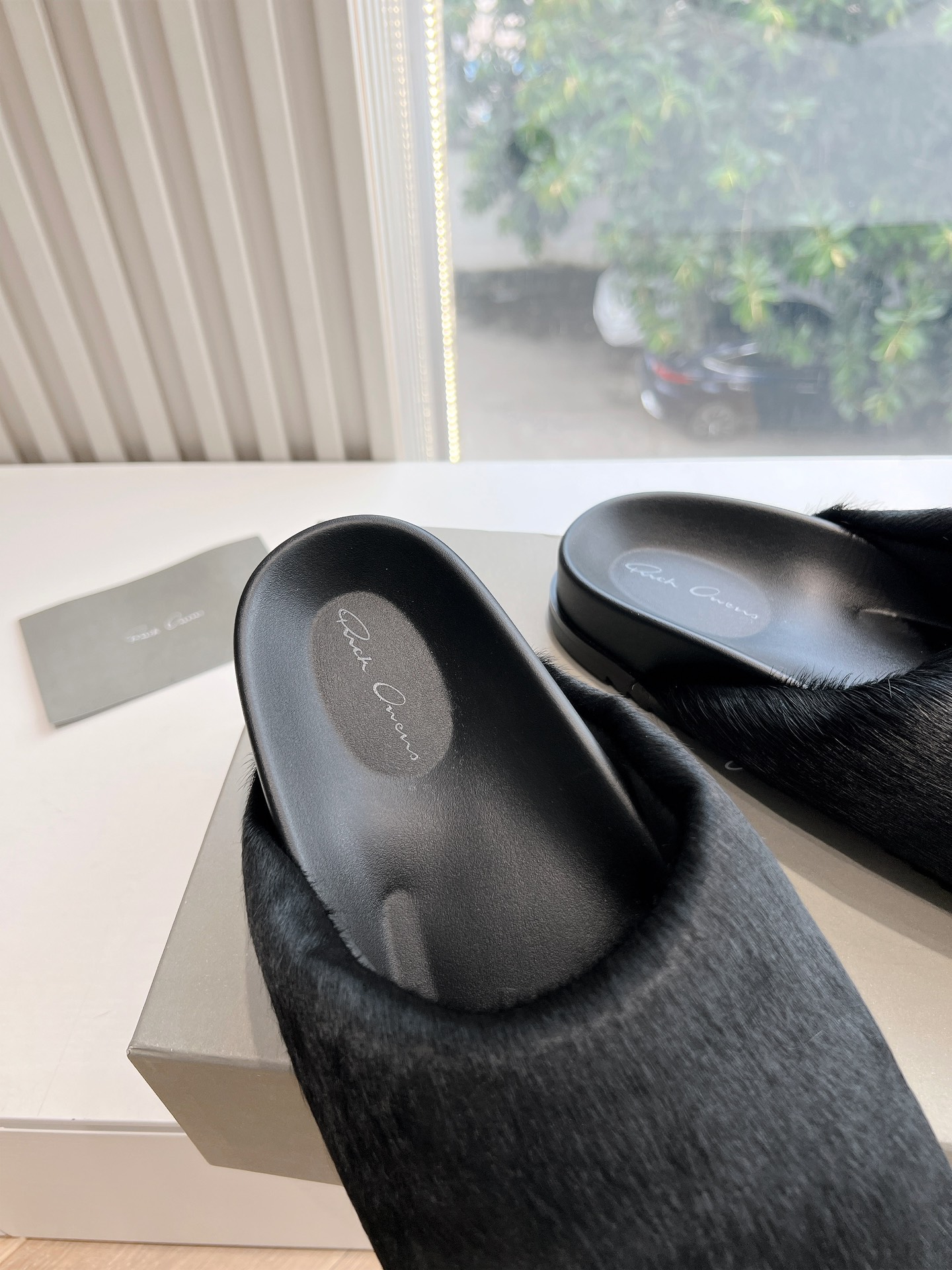 Rick Owens OWENS 瑞克 欧文斯24秋冬情侣系列EDFU全粒面小牛皮 凉鞋拖鞋休闲鞋细带
