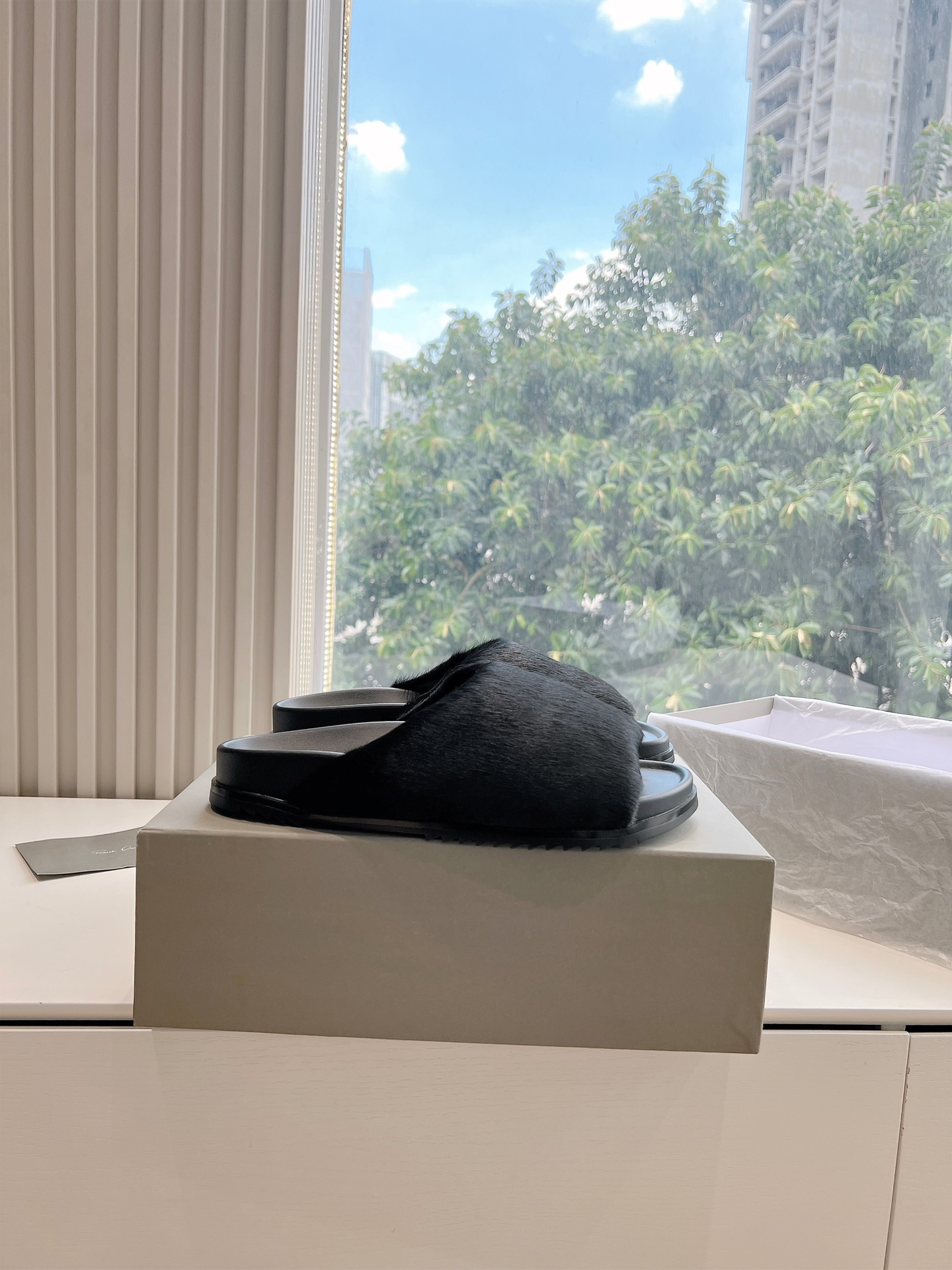 Rick Owens OWENS 瑞克 欧文斯24秋冬情侣系列EDFU全粒面小牛皮 凉鞋拖鞋休闲鞋细带