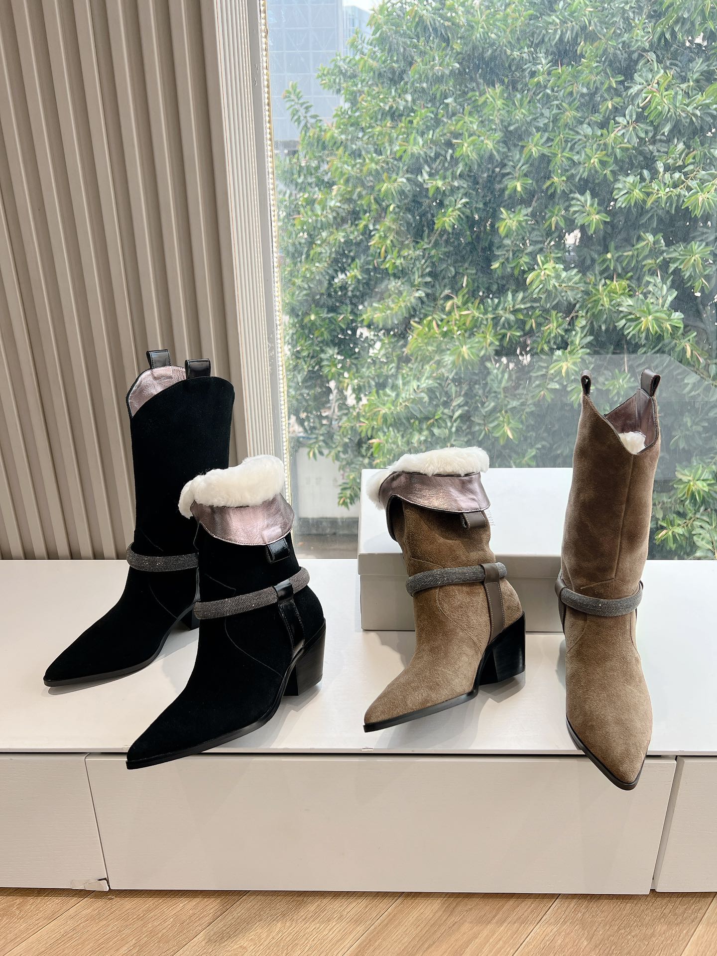 羊毛内里所见即所得G1991代购级别Brunello Cucinelli 24ss 冬季新款切尔西短靴 下单注明皮里还是