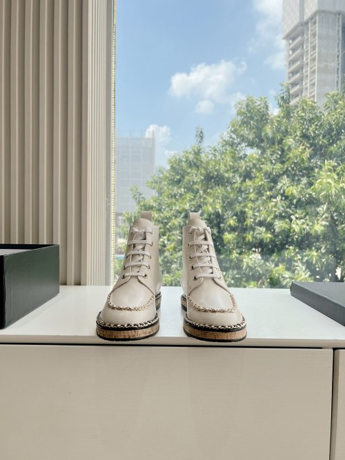 Chanel Short Boots Genuine Leather Sheepskin Chains 1 Chanel Short Boots Genuine Leather Sheepskin Chains