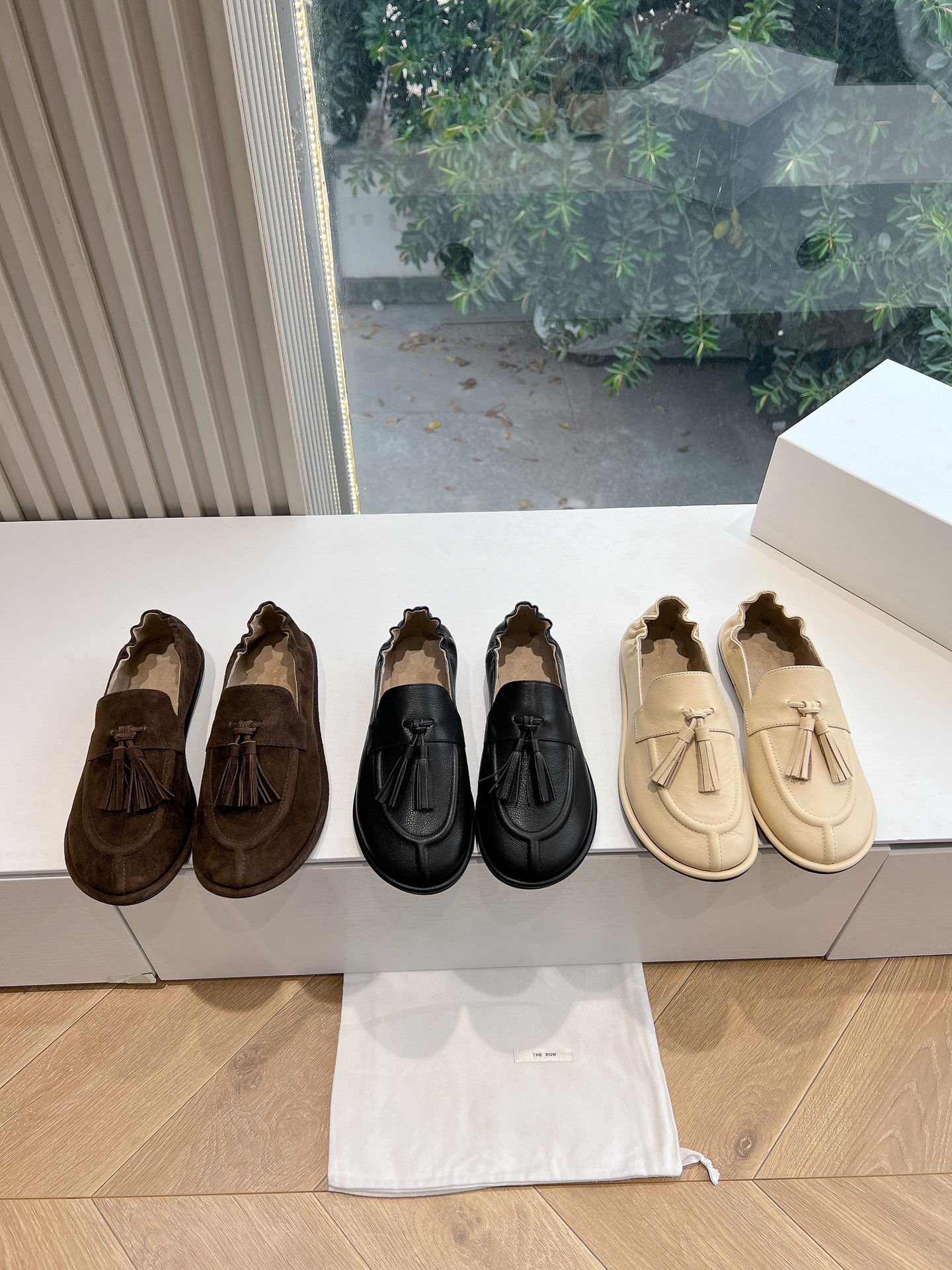 🌾G083代购级别莞厂供应the ro*真皮法式复古方头极简百搭平底乐福鞋单鞋