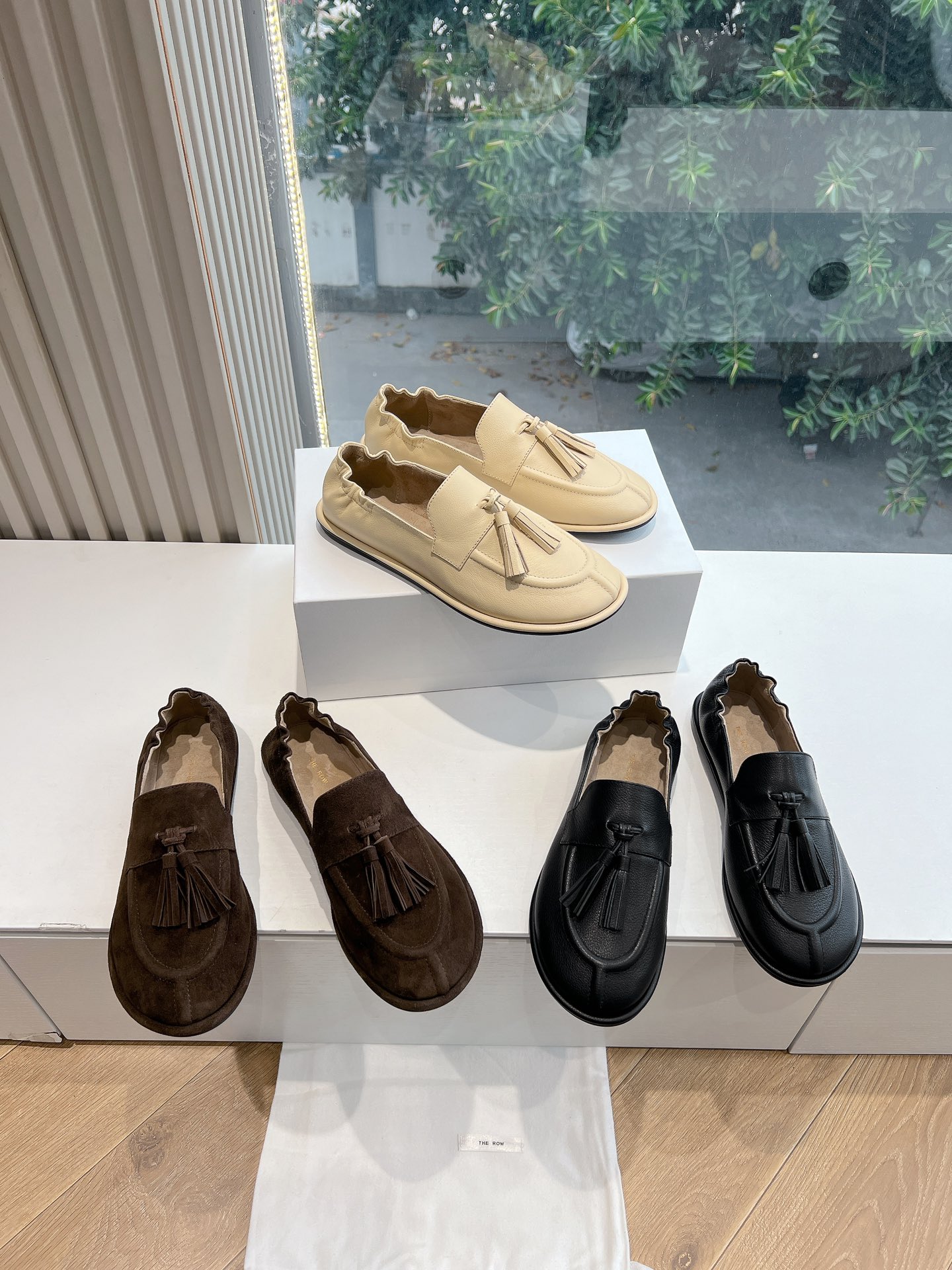 🌾G083代购级别莞厂供应the ro*真皮法式复古方头极简百搭平底乐福鞋单鞋