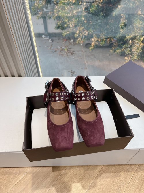 ALAIA Ballet Flats with Studded Straps - Elegant & Comfortable Women's Shoes 1 ALAIA Ballet Flats with Studded Straps - Elegant & Comfortable Women's Shoes