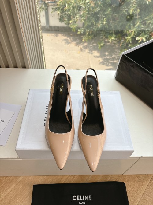 Celine Slingback Heels in Patent Leather - Elegant Pointed-Toe Pumps 1 Celine Slingback Heels in Patent Leather - Elegant Pointed-Toe Pumps