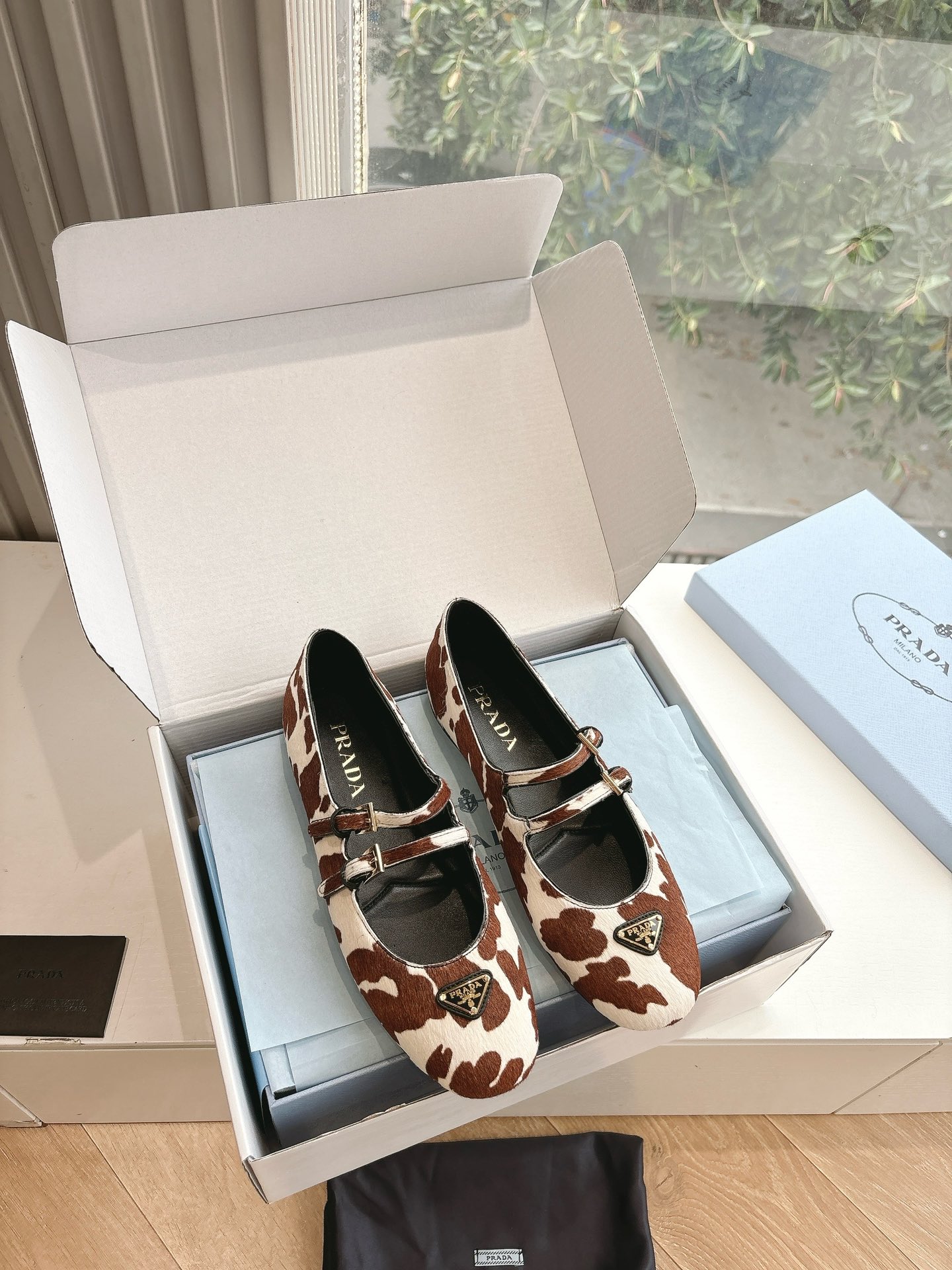 PRADA Mary Jane Loafers Pony Hair Vintage