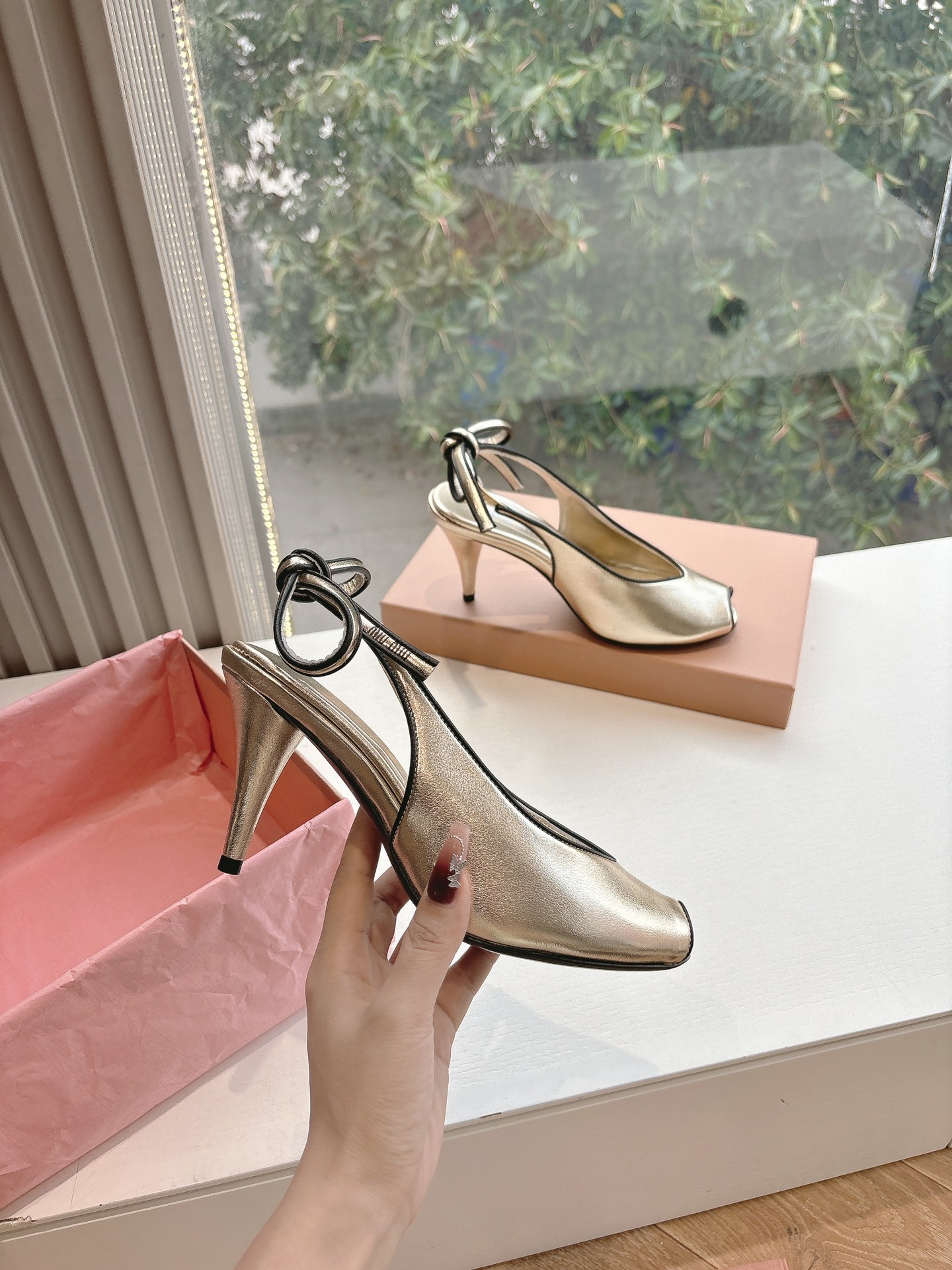 Miu Miu Leather Heeled Sandals - Lambskin Upper, 7cm Heel Height 4 i1745418481 762 0