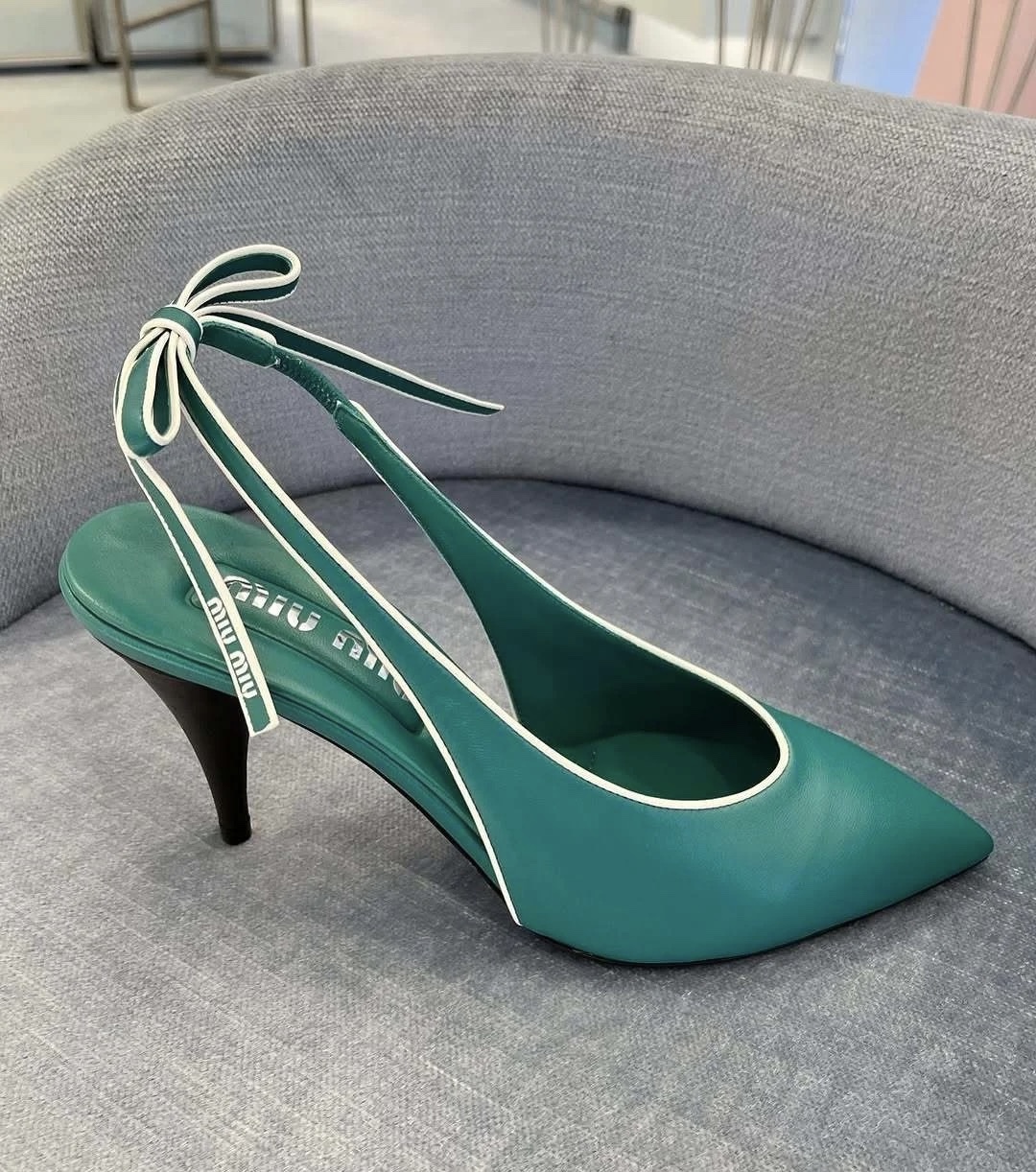 Miu Miu Leather Heeled Sandals - Soft Lambskin, 7cm Heel Height 5 i1745418707 9103 1