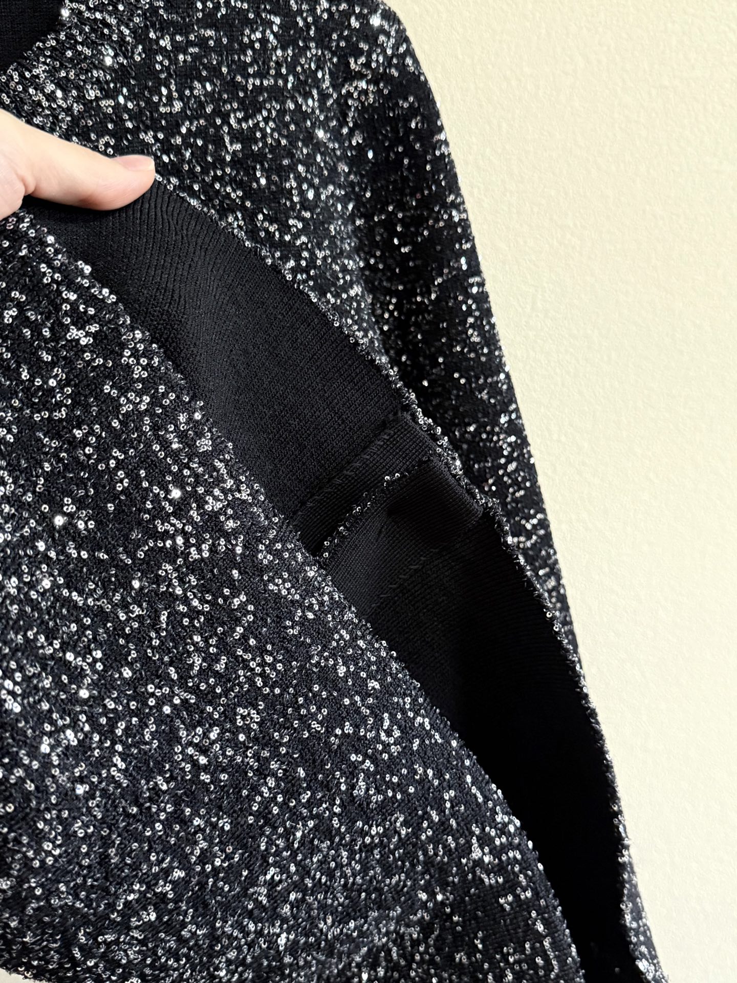 Black Sparkle Button Cardigan