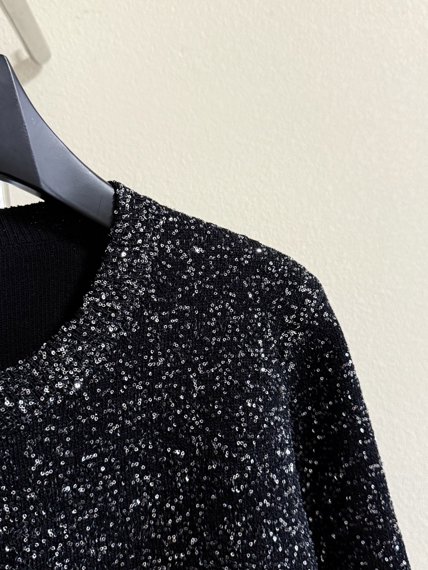 Black Sparkle Button Cardigan
