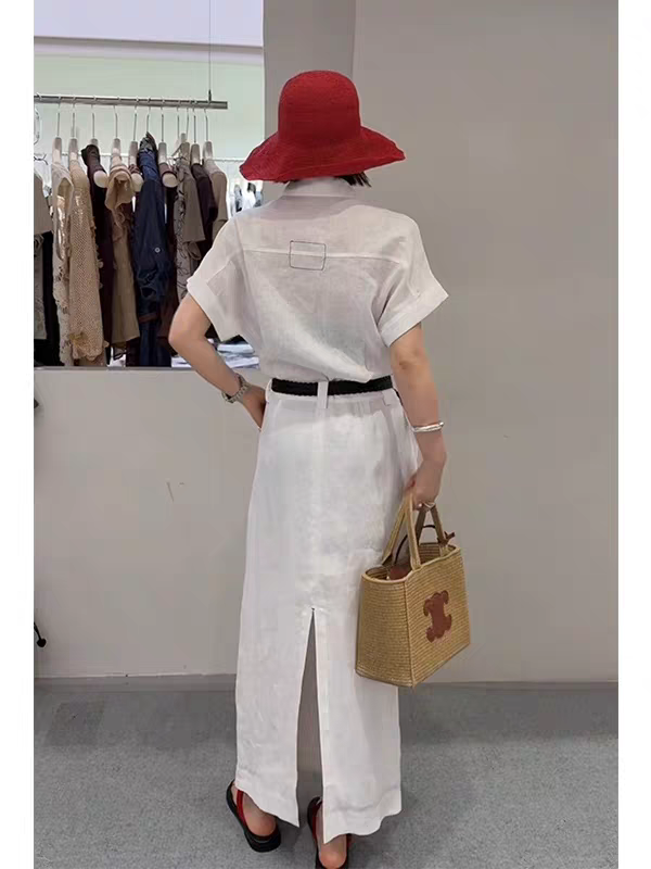 High-Quality Women’s Suit and Dress Set with Flax Material – Recommended and Packaged. - 图片 7