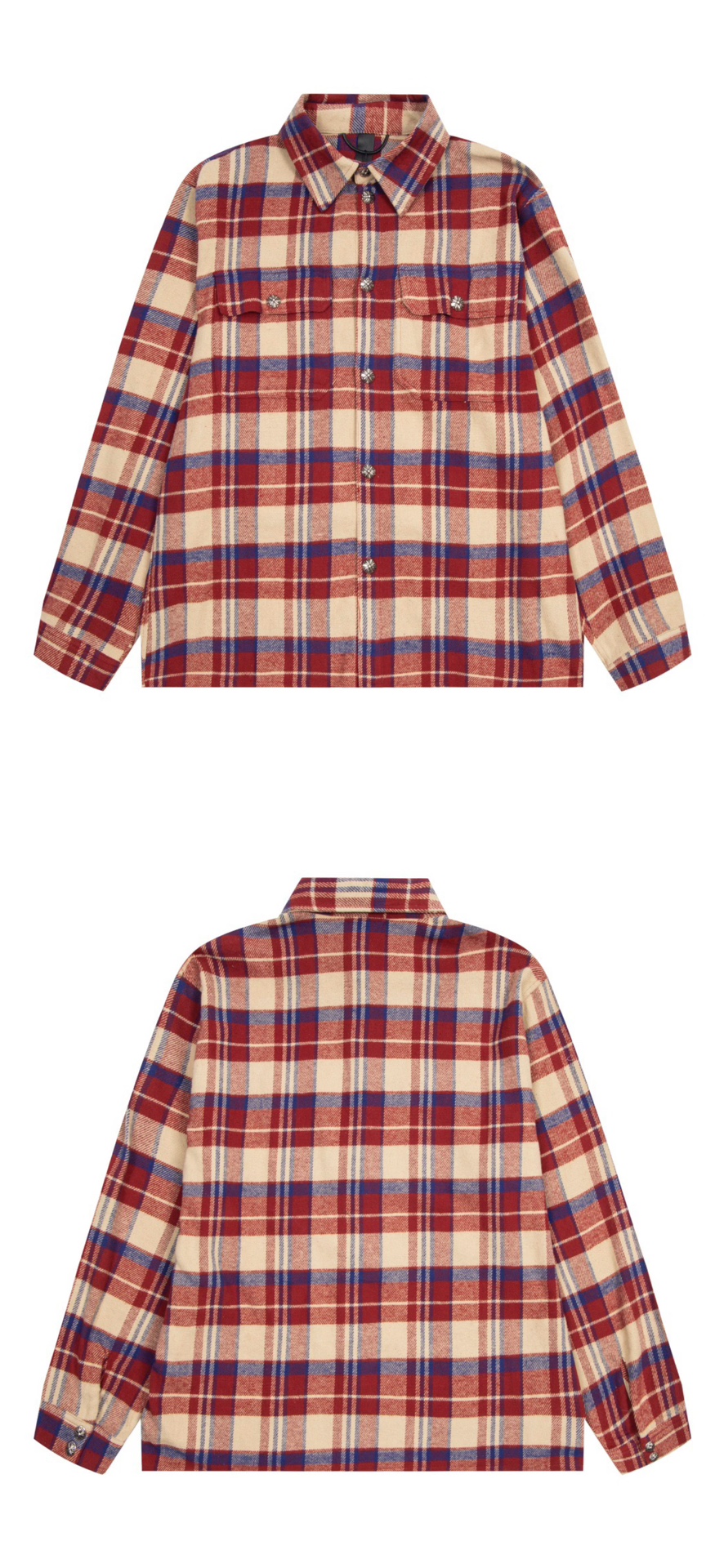 Chrome Hearts Crots 22s: Exquisite French Velvet Shirt with Silver Plated Details - 图片 1