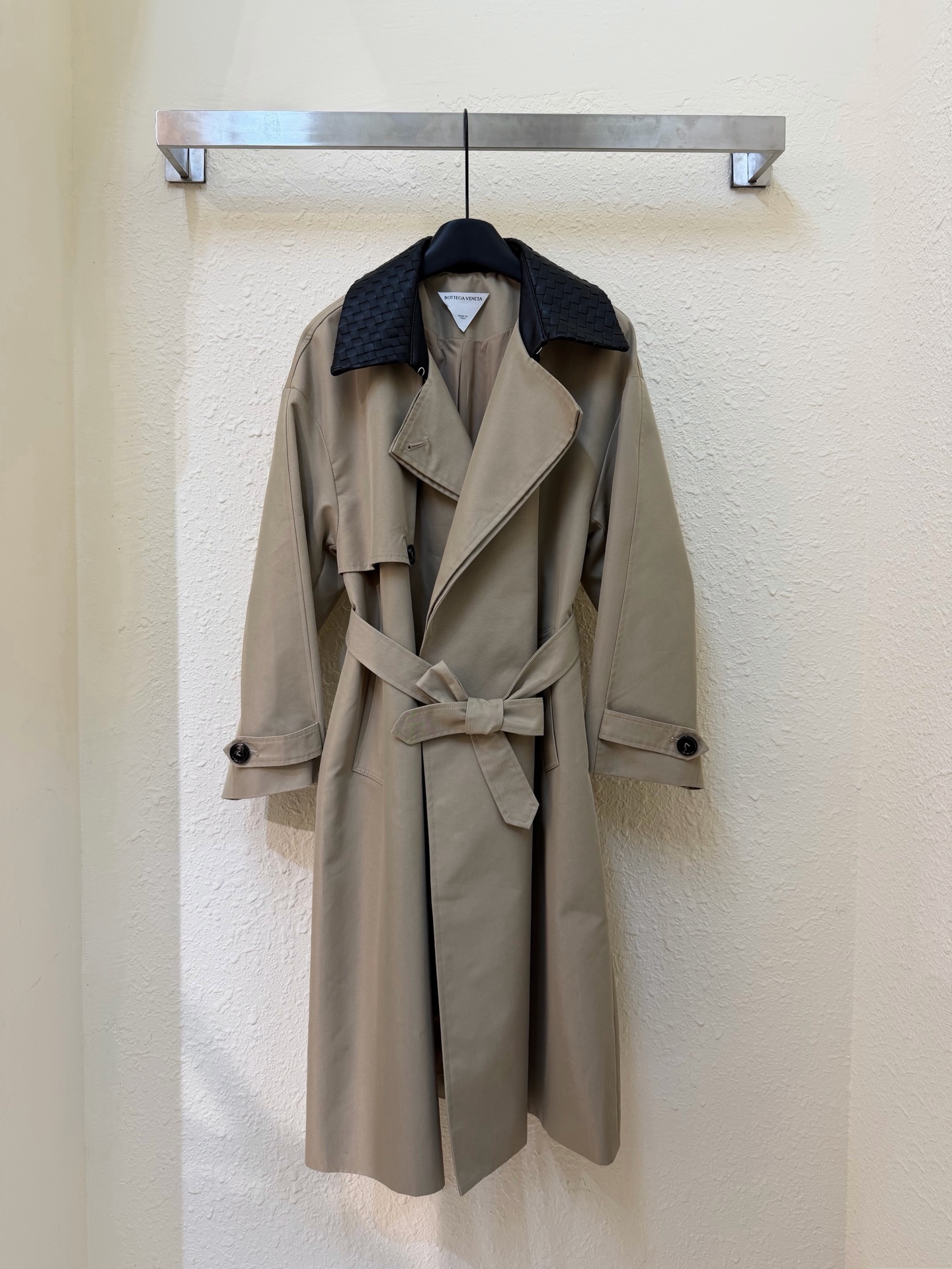 Bottega Veneta Gray Belted Trench Coat