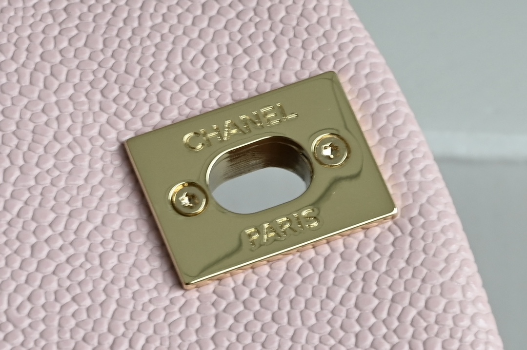 白金版▪️正品级 包装如图𝗖𝗵𝗮𝗻𝗲𝟭 𝟐𝟒𝐀 全新升级版🍀双口袋复古背包 浅粉色♥ 小号专柜售价𝗋𝗆𝖻