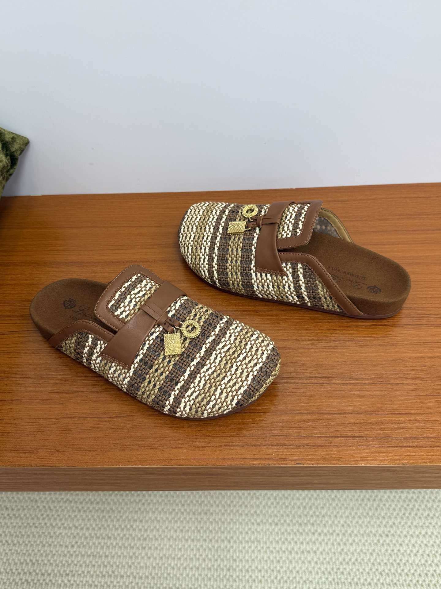 Loro Piana Women's Woven Leather-Trimmed Mules, Stylish and Comfortable 7 i1750227071669 2028 0 5