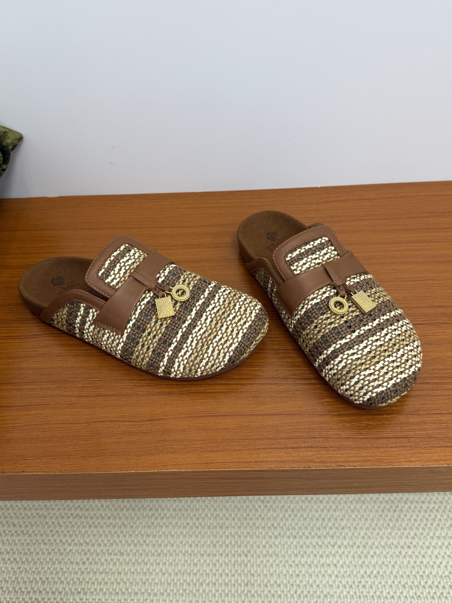 Loro Piana Women's Woven Leather-Trimmed Mules, Stylish and Comfortable 9 i1750227071700 6762 0 7