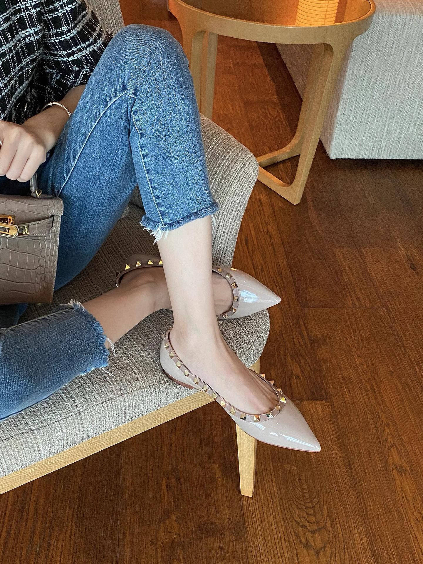 NO:494687,Flat shoes can also be very elegant, single shoes, flats19860909平底鞋也可以很气质哦,单鞋,flats,Women's Shoes