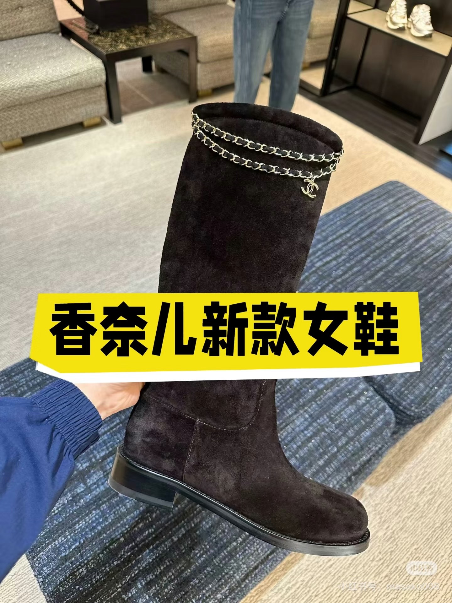 NO:563094,*|| New classic chain boots, boots, boots19860909*|| 经典链条长靴新品,靴子,boots,Women's Shoes