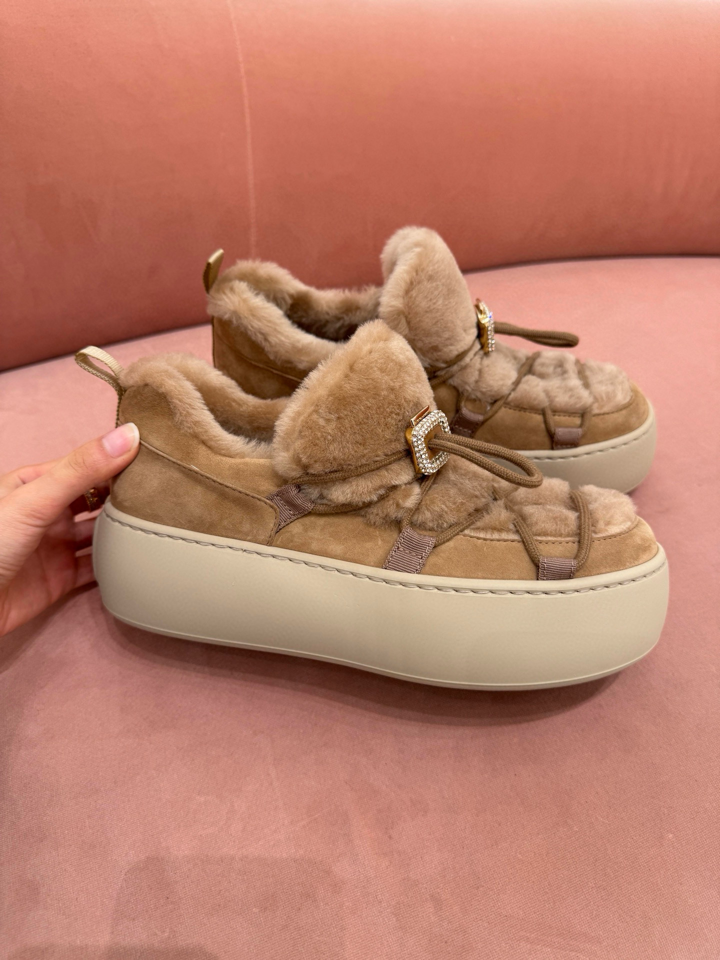 NO:594505,RV｜Old money style fur shoes, snow boots, boots19860909Rv｜老钱风毛毛鞋,雪地靴,boots,Women's Shoes