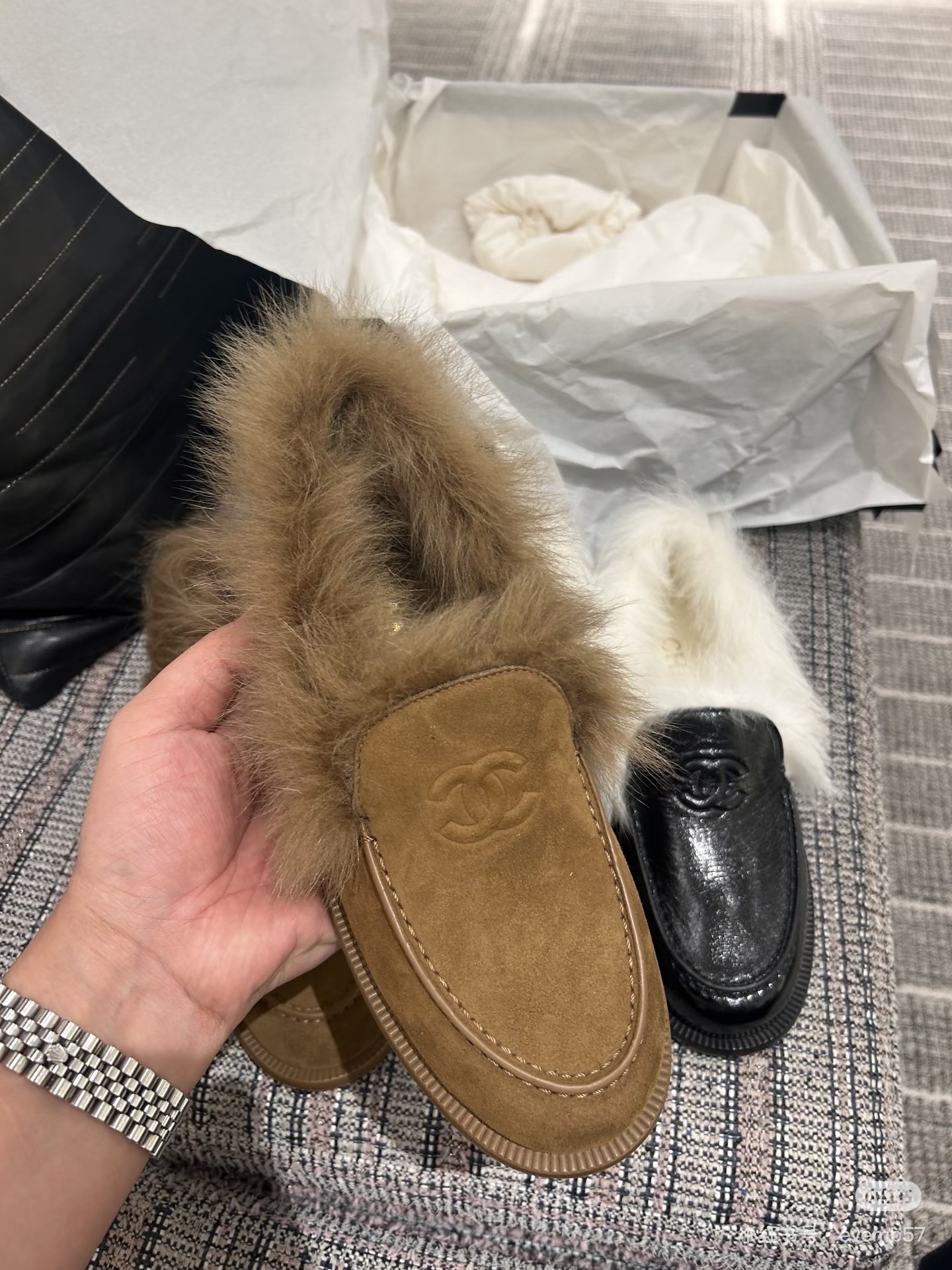 NO:616408,CHANEL｜Autumn and winter new beaver fur loafers, loafers, chanel, loafers19860909CHANEL｜秋冬 海狸毛乐福鞋新品,乐福鞋毛毛鞋,chanel,loafers,Women's Shoes
