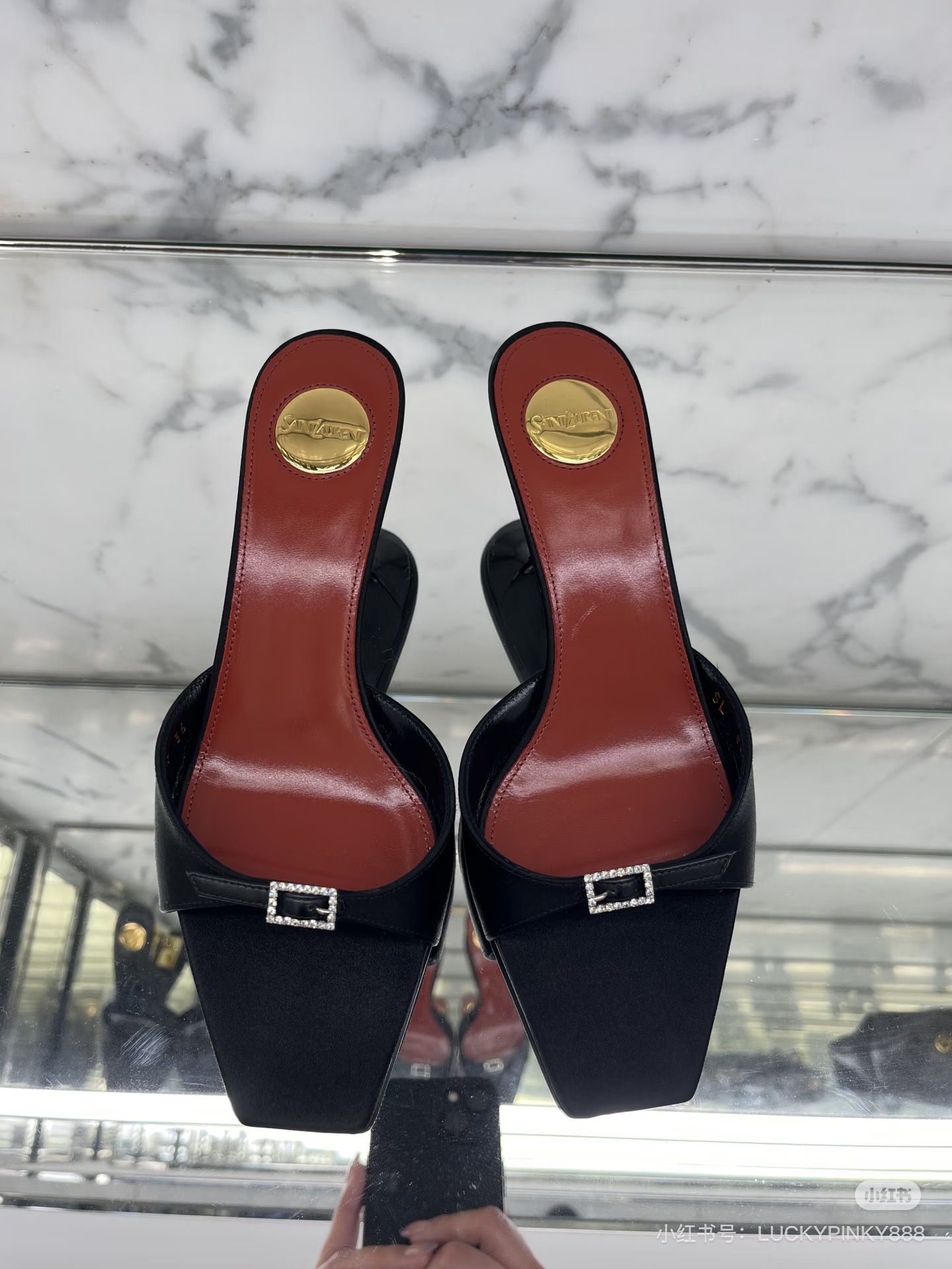 NO:628859,YSL｜Diamond buckle sandals, high heels slippers, saint laurent, high heels, slippers19860909YSL｜钻扣凉拖,高跟鞋拖鞋,saint laurent,high heels,slippers,Women's Shoes