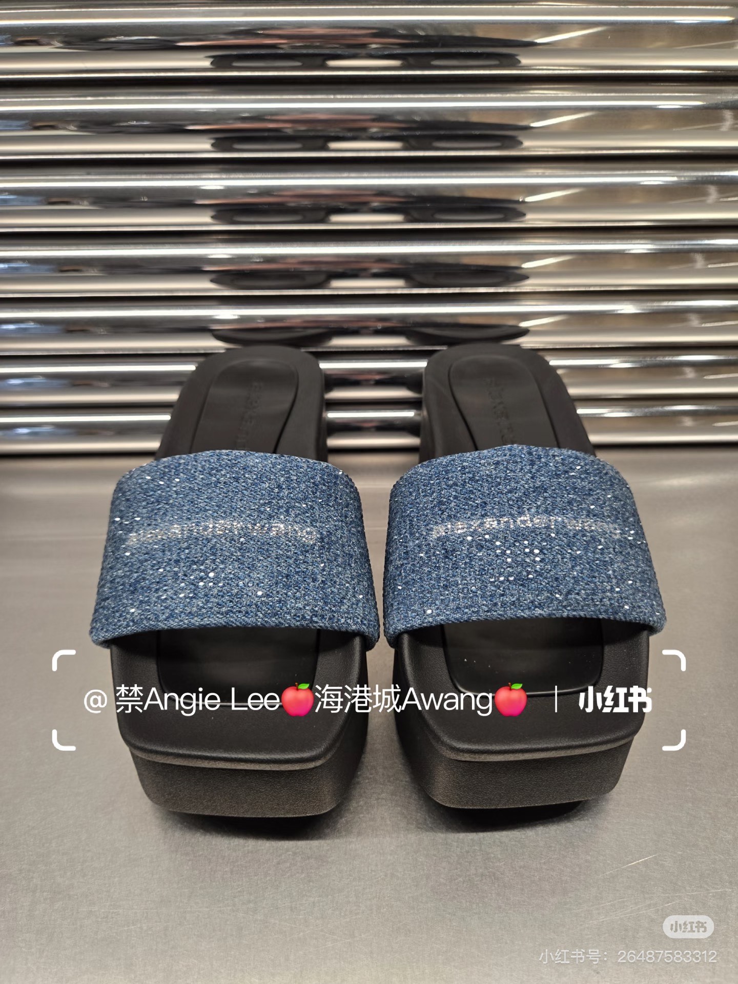 NO:815892,Alexander Wang｜Thick-soled sparkling diamond slippers, slippers, slippers19860909Alexander Wang｜厚底闪钻拖鞋,拖鞋,slippers,Women's Shoes
