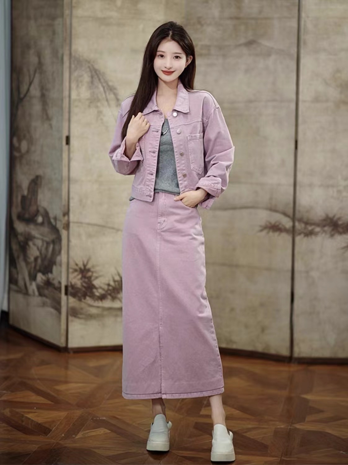 “High-Quality Female Suit for Acne Control and Style with Tweed Details” - 图片 1