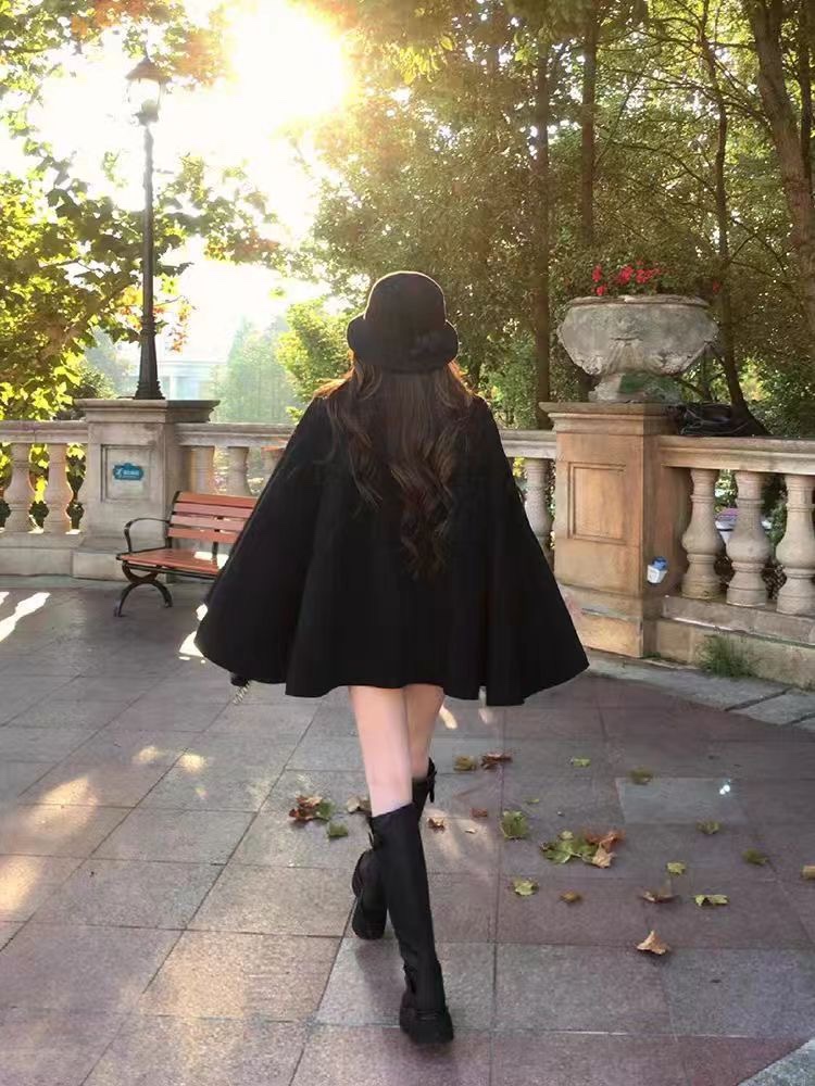 P702 HIGH-QUALITY WOMEN’S OUTFITS WITH DUST-PROOF BAGS AND TWO-FACED FRAGRANCE CAPE COAT SMLXL - 图片 2