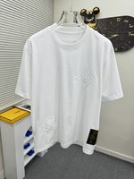 Louis Vuitton Clothing T-Shirt Embroidery Unisex Cotton Knitting Summer Collection Fashion Short Sleeve